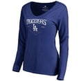 thumbnail image 1 of Women's Royal Los Angeles Dodgers Live For It Long Sleeve T-Shirt, 1 of 3