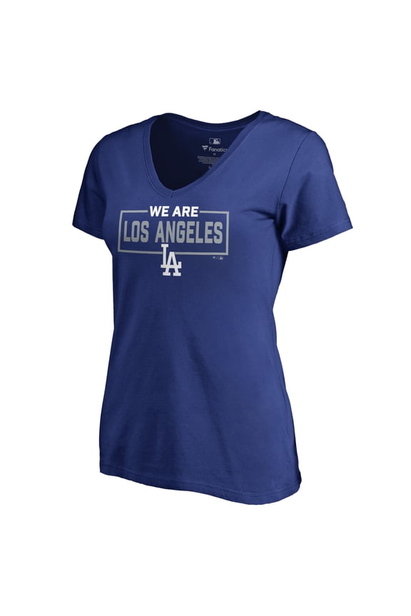 Women's Royal Los Angeles Dodgers We Are Icon V-Neck T-Shirt