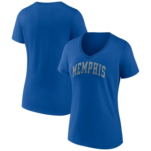Women's Royal Memphis Tigers Basic Arch V-Neck T-Shirt