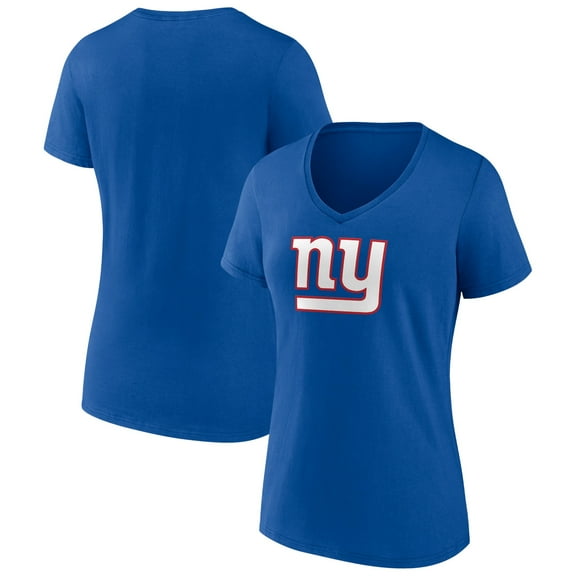 Women's Royal New York Giants Primary Team Logo V-Neck T-Shirt