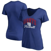 Women's Royal New York Giants Victory Script V-Neck T-Shirt