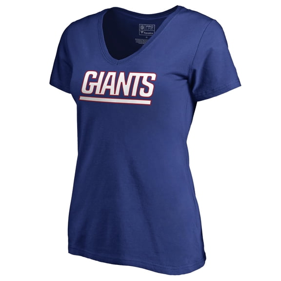 Women's Royal New York Giants Wordmark V-Neck T-Shirt