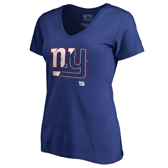 Women's Royal New York Giants X-Ray Slim Fit V-Neck T-Shirt