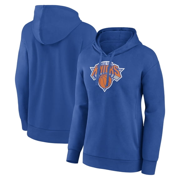 Women's Royal New York Knicks Primary Logo Pullover Hoodie