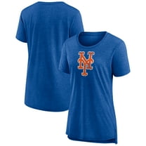 Women's Royal New York Mets Weathered Official Logo Tri-Blend T-Shirt