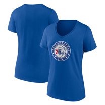 Women's Royal Philadelphia 76ers Alternate Logo V-Neck T-Shirt