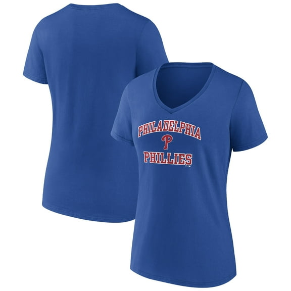 Women's Royal Philadelphia Phillies Heart and Soul V-Neck T-Shirt