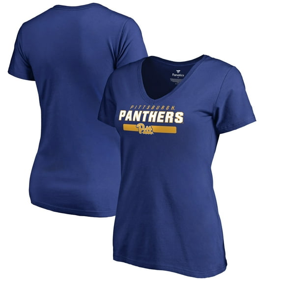 Women's Royal Pitt Panthers Team Strong V-Neck T-Shirt