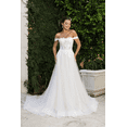 thumbnail image 1 of Women's Royal Queen Long Wedding Dress Off The Shoulder A-Line Gown RQ8182 Ivory And10 IVORY/NUDE, 1 of 1