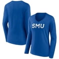 thumbnail image 1 of Women's Royal SMU Mustangs Basic Arch Long Sleeve V-Neck T-Shirt, 1 of 3