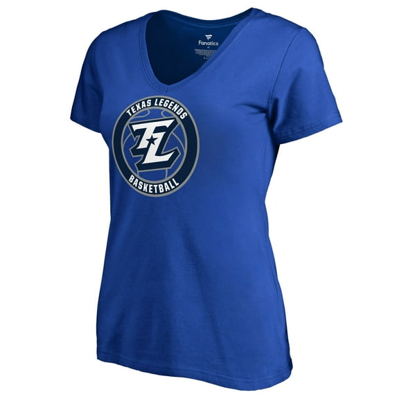 Women's Royal Texas Legends Primary Logo V-Neck T-Shirt