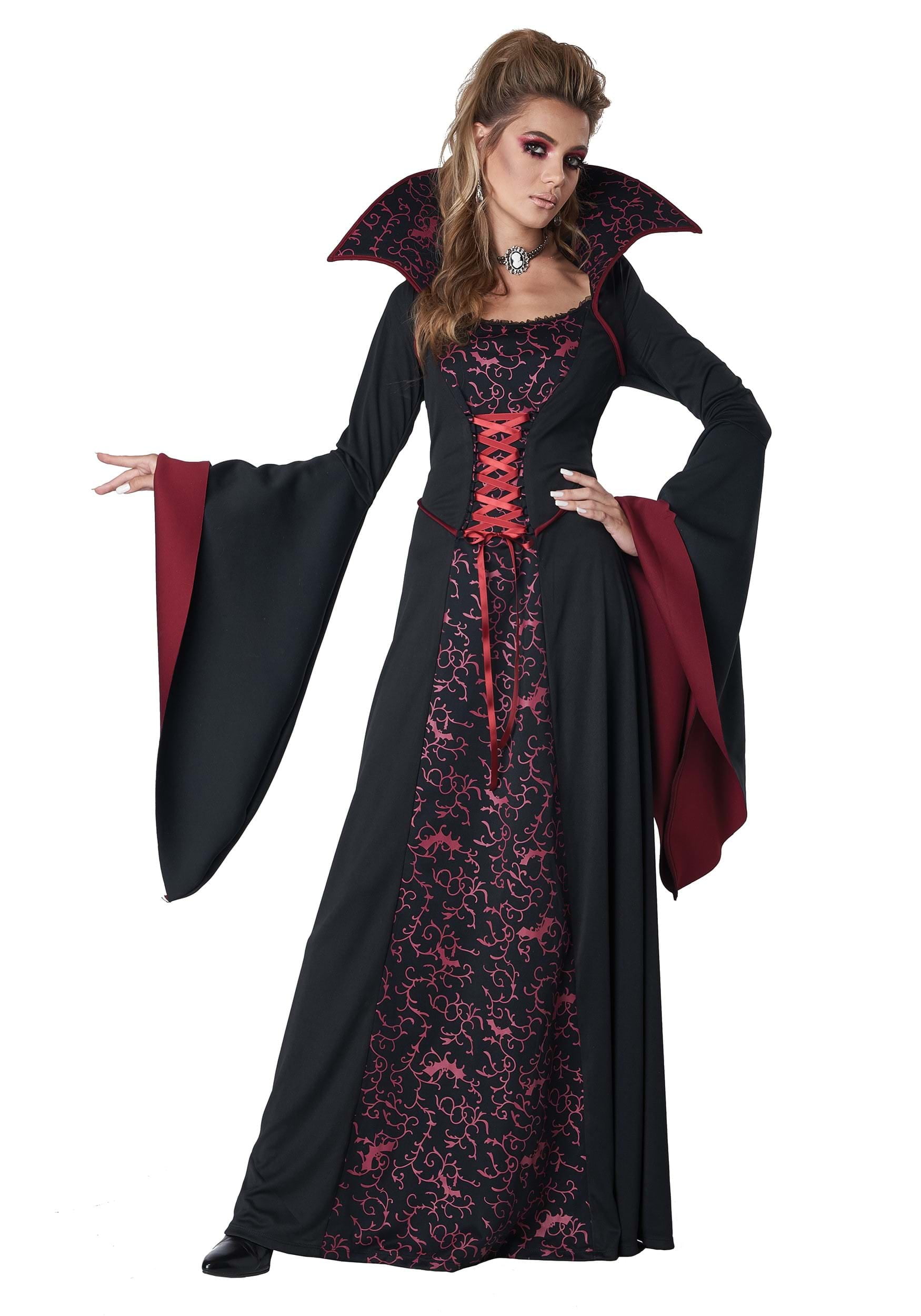 Custom-Made-Black-Vampire-Costume-For-Halloween-Gothic-Corset-Dresses-With-Long-Sleeves-L…