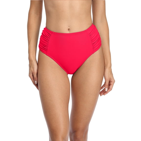 Women's Ruched Bikini Bottoms Solid Swim Briefs