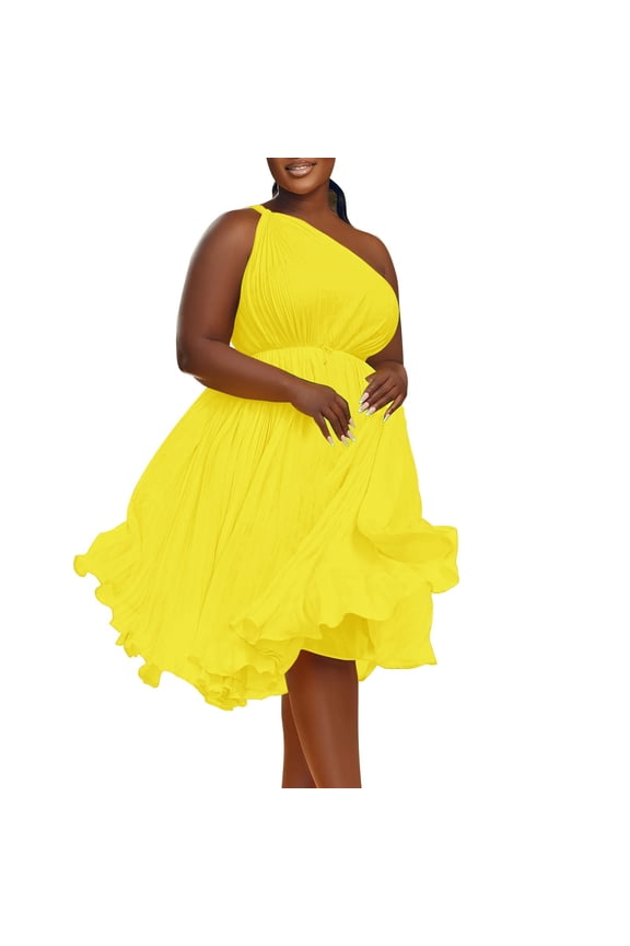 Women's Ruched Bodycon Dress 2025 Summer One Shoulder Sleeveless Party Cocktail Pencil Dresses Fashion One Shoulder Midi Dress for Women Ruched Bodycon Drawstring Night Party Club Cocktail Dresses