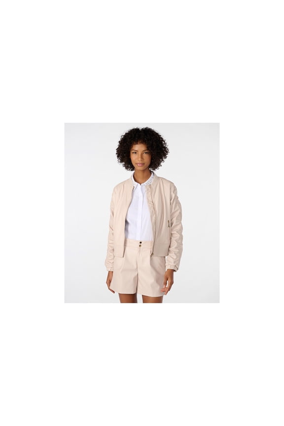 Women's Ruched Bomber Jacket Bone M
