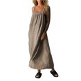 thumbnail image 1 of Women's Ruched Cami Maxi Dress with Pockets Full Length Plus Size Polyester % fabric for Everyday Comfort and Style, 1 of 18