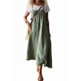 thumbnail image 1 of Women's Ruched Cami Maxi Dress with Pockets Full Length Plus Size Polyester % fabric for Everyday Comfort and Style, 1 of 18