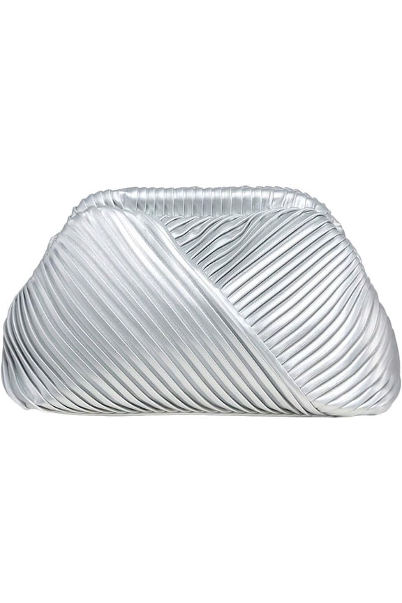 Women's Ruched Clutch Handbags PU Leather Evening Bag Mini Purse