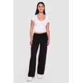 thumbnail image 1 of Women's Ruched Fold Over High Waisted Wide Leg Pull On Pants, 1 of 4
