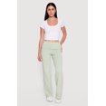 thumbnail image 1 of Women's Ruched Fold Over High Waisted Wide Leg Pull On Pants, 1 of 4