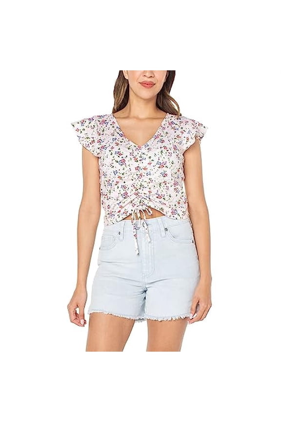 Women's Ruched Front Top ( s, Floral)