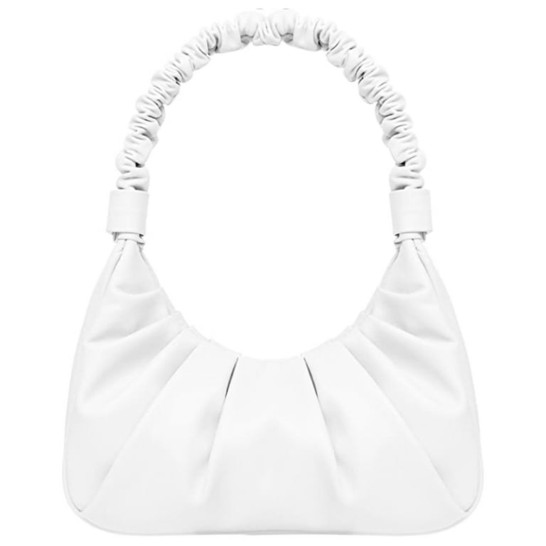 White ruched shoulder bag discount