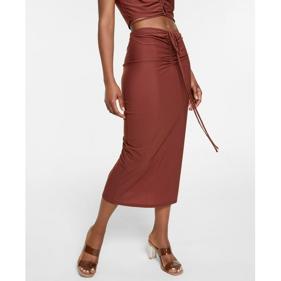 Women's Ruched Midi Skirt Mesquite S