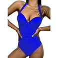 thumbnail image 1 of Women's Ruched One Piece Swimdress Retro Skirtini 1 Piece Floral Swimsuit Bathing Suit, 1 of 4
