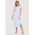 thumbnail image 1 of Women's Ruched One Shoulder Textured Knit Midi Dress, 1 of 3