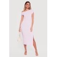 thumbnail image 1 of Women's Ruched One Shoulder Textured Knit Midi Dress, 1 of 3