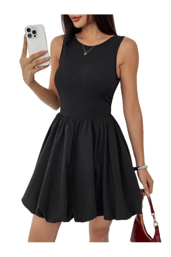 Women's Ruched Sleeveless Mini Dress Sheer Detail Opaque Stretch Fabric 96% Polyester 4% Elastane Easy Care Day Wear