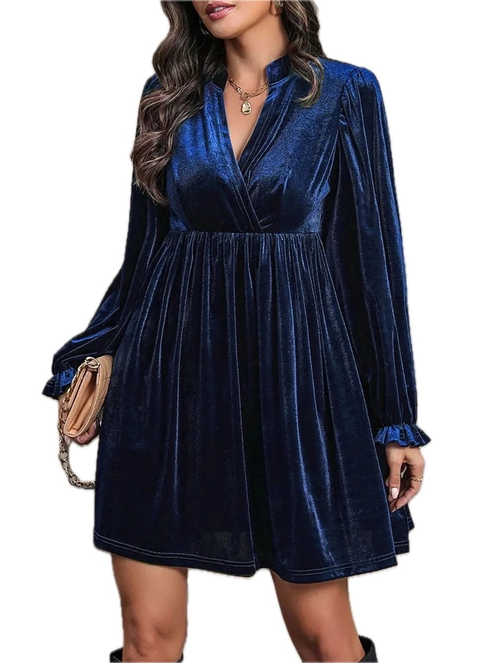 ruched surplice mini dress SURPLICE RUCHED LINED MINI DRESS Medium