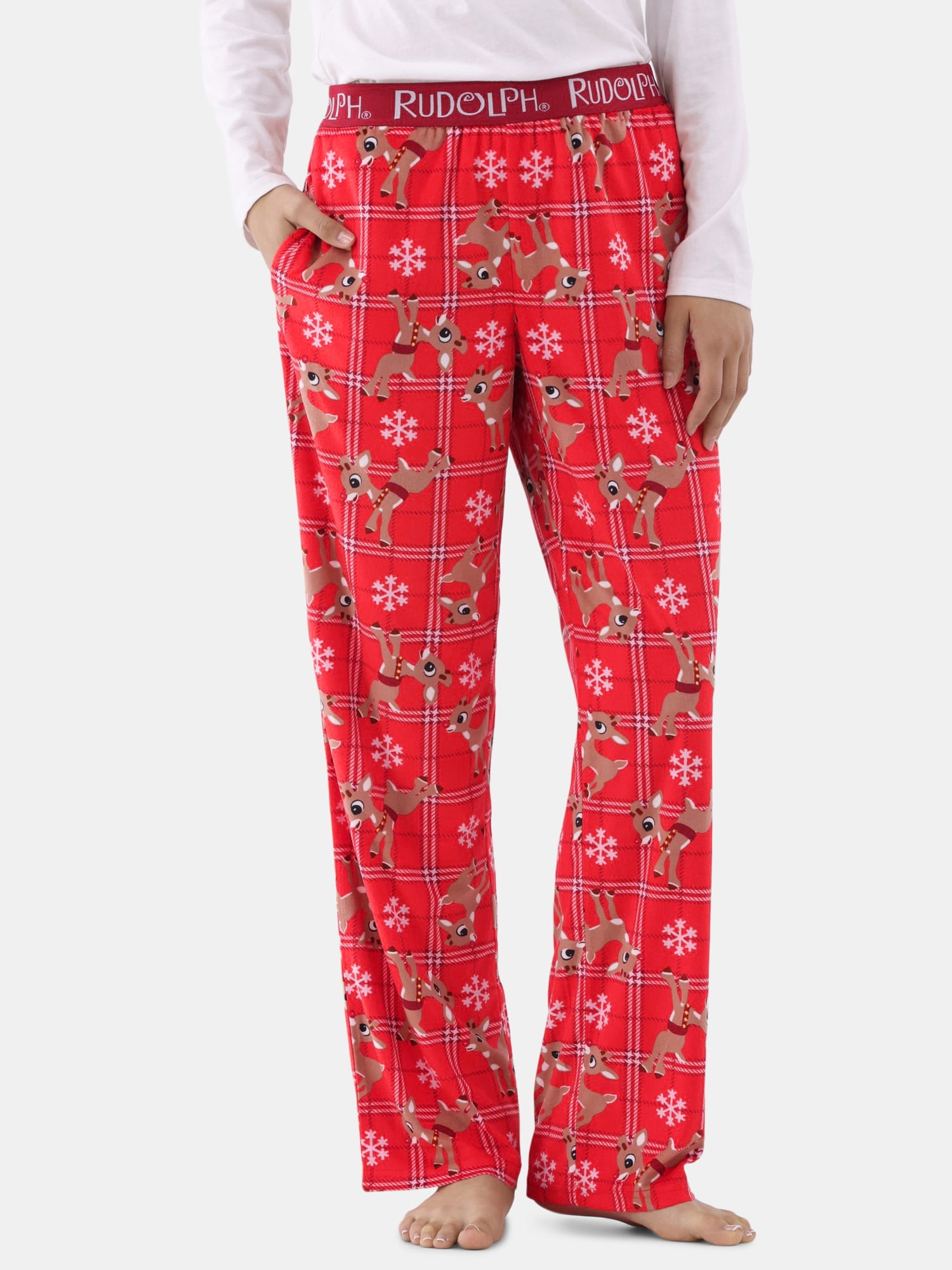 Pajama Pants Adult Rudolph Pajamas Women's Holiday Long John