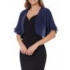 Women's Ruffl Short Sleeve Cardigan Lightweigh Chiffon Cropped Open Front Bolero Shrug for Dresses