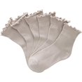 thumbnail image 1 of Women's Ruffle Ankle Socks – 6 Pairs Soft Cotton, Cute Frilly Trim, Breathable and Comfy for Everyday Wear, 1 of 5