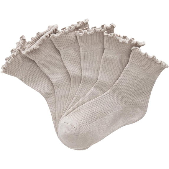 Women's Ruffle Ankle Socks – 6 Pairs Soft Cotton, Cute Frilly Trim, Breathable and Comfy for Everyday Wear