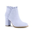 thumbnail image 1 of BLISSFUL STEP Valentine's Women's Ankle Boots Pointed Toe Zip-Up Block Heel Purple 7, 1 of 7