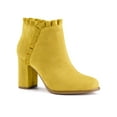 thumbnail image 1 of BLISSFUL STEP Women's Ankle Boots Pointed Toe Zip-Up Block Heel Yellow 7.5, 1 of 8