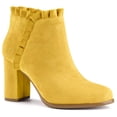thumbnail image 1 of BLISSFUL STEP St. Patrick's Day Women's Ankle Boots Pointed Toe Zip-Up Block Heel Yellow 7.5, 1 of 7