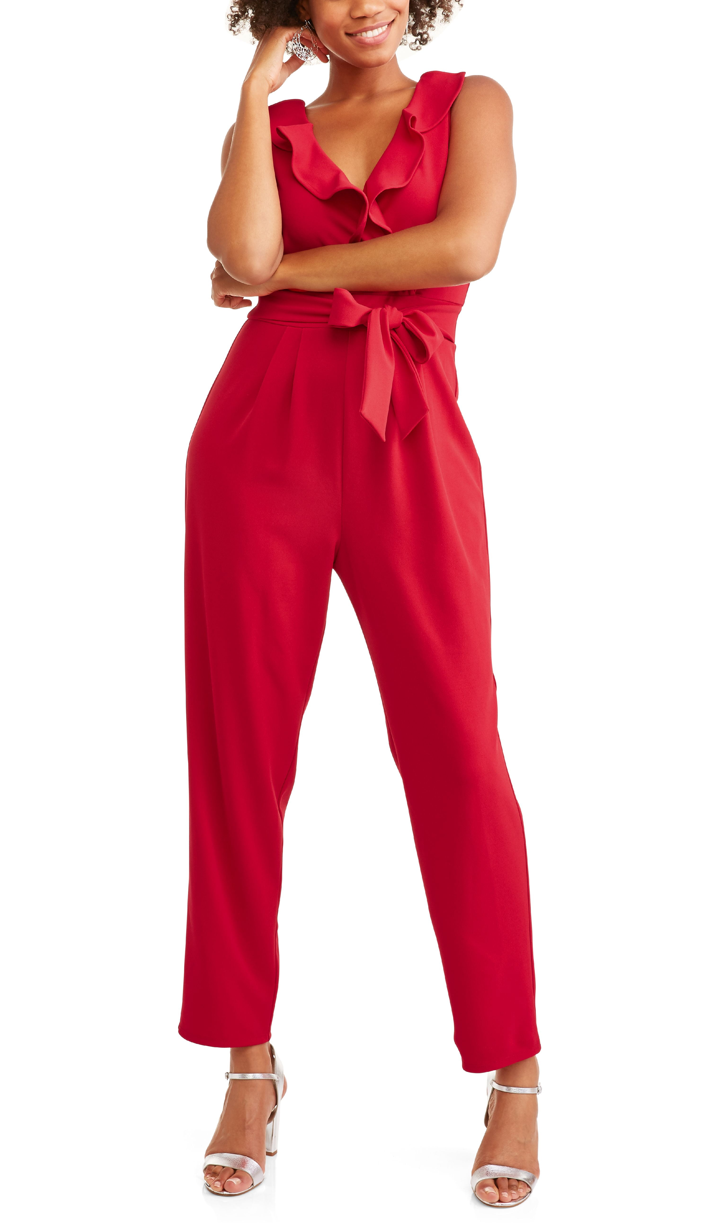 Ruffle front jumpsuit top