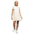 thumbnail image 1 of Women's Ruffle Hem Detailed Short Sleeve Dress, M, Beige, by Ambesonne, 1 of 3
