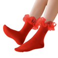 thumbnail image 1 of Women's Ruffle Socks Lace Crew Stockings Soft Stretch Comfortable Hosiery for Daily Wear, 1 of 6