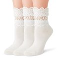 thumbnail image 1 of Women's Ruffle Socks Sexy Lace Ankle Socks 3 Pairs, 1 of 8