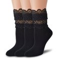 thumbnail image 1 of Women's Ruffle Socks Sexy Lace Ankle Socks 3 Pairs, 1 of 8