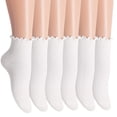thumbnail image 1 of Women's Ruffle Socks,Casual Cute Ankle Socks Breathable Cotton Soft Crew Socks for Women 6 Pack, 1 of 7