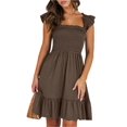thumbnail image 1 of Women's Ruffled Hem Smocked Cami Dress With Tiered Frill Details 65% Rayon 30% Polyester 5% Spandex Machine Wash Cold, 1 of 18
