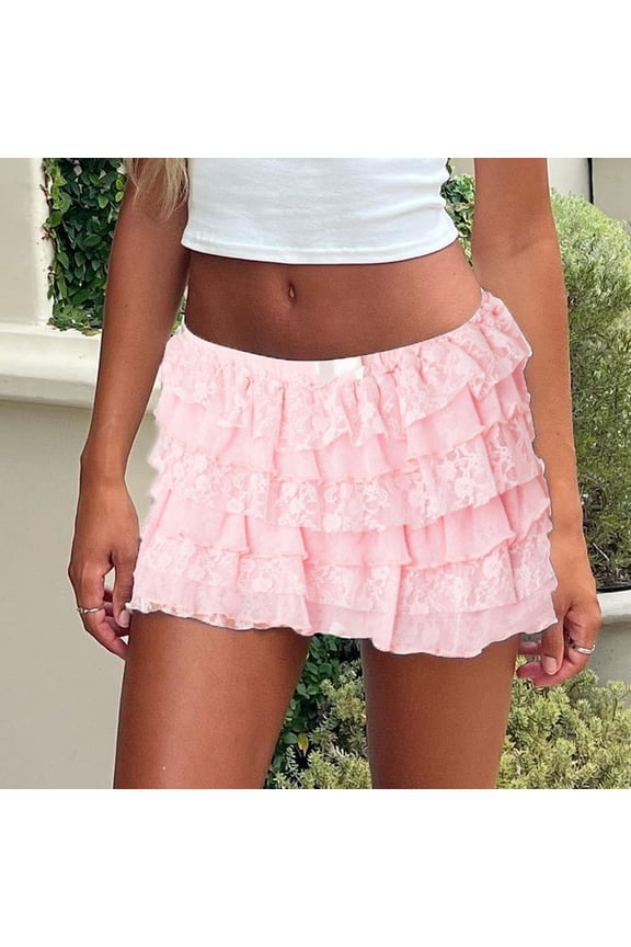 Women's Ruffled Lace Pumpkin Pants Sexy Layered Bottom Shorts Fairy Sweet Cropped Pants Winter Evening Long Dresses for Women Lady Dress High Neck Ruffle Dress Evening Dress plus Size Petite Ladies