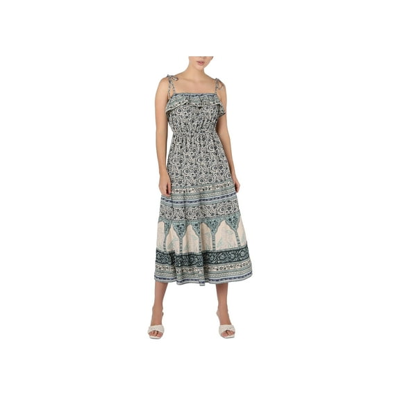 Women's Ruffled-Neckline Maxi Dress Taj Mahal XS