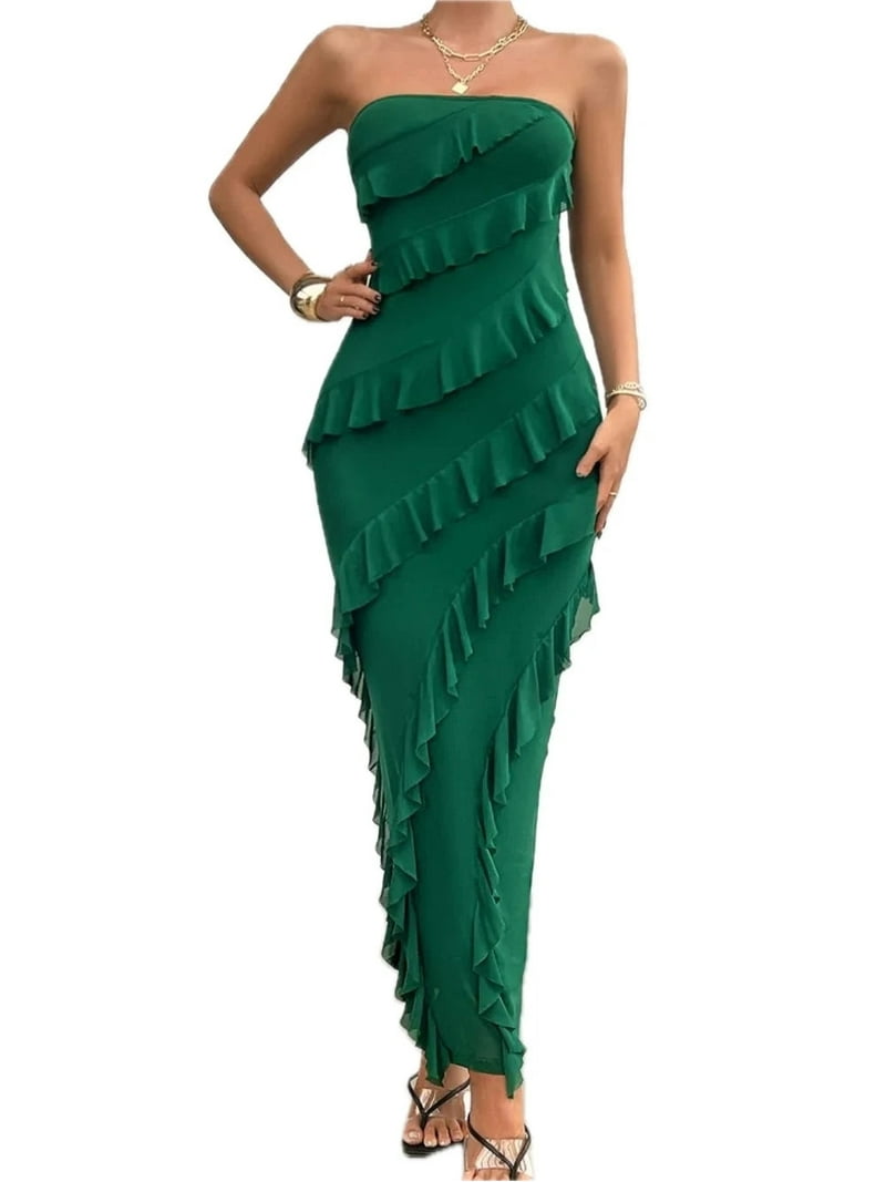 polyester elastane fabric dress Sleeveless Boat Neck Flowers Pattern Bodycon Dress In Elastane Fabric, Maxi Long Dress, European And American Style