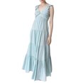 thumbnail image 1 of Women's Ruffled V Neck Tiered Dress 100% Cotton Lightweight Everyday Wear Flattering Silhouette For Warm Weather, 1 of 14